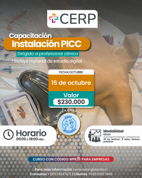 Instalación de PICC con apoyo ecográfica adulto pediátrico Chillán